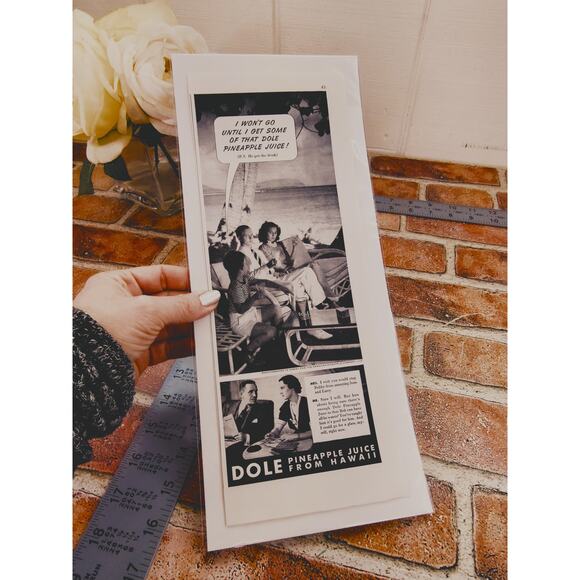 1940 Dole Pineapple Juice From Hawaii - Vtg Monochrome Print Ad - Picture 10 of 10